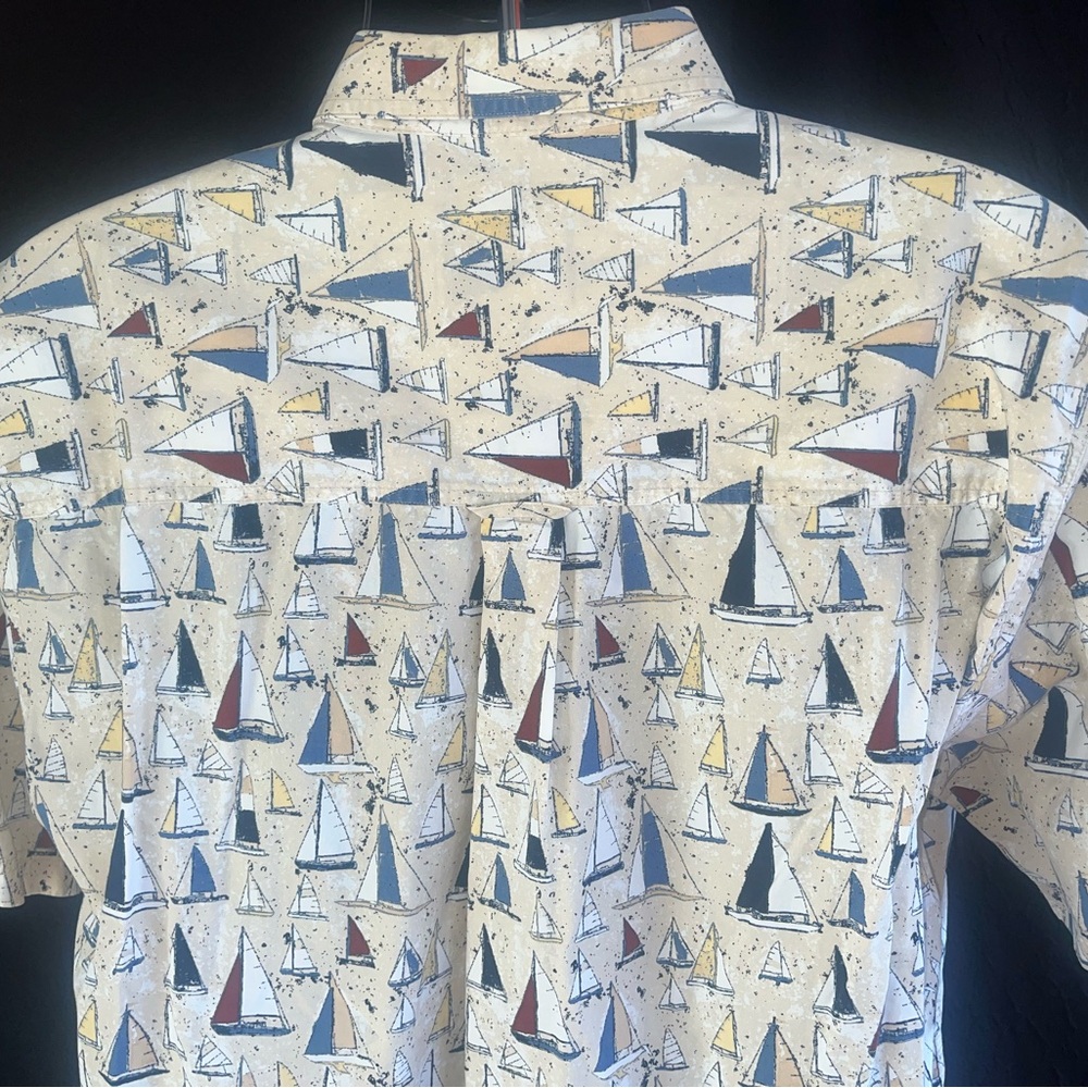 Ivy Crew Nautical Sailboat Shirt XL Vintage Style Beach Summer Button Up Mens - Picture 8 of 9